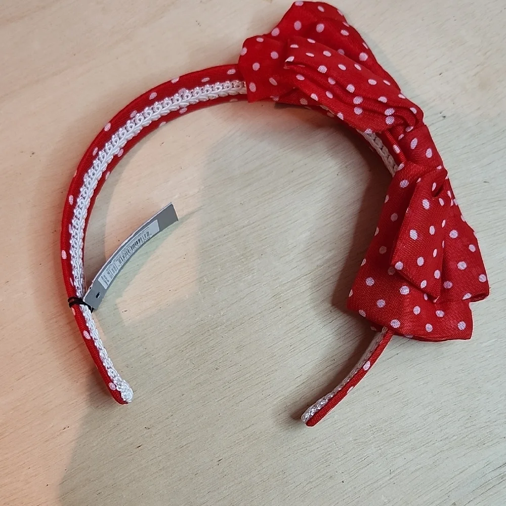 Red Polka Dot Bow Headband for Kids